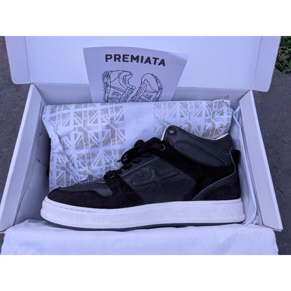 Premiata Midquinnd Timeless Trainers Sz 40 Black Leather Suede Rare $475 6022 - Picture 8 of 10